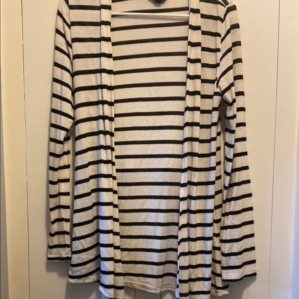 Striped Open Cardigan